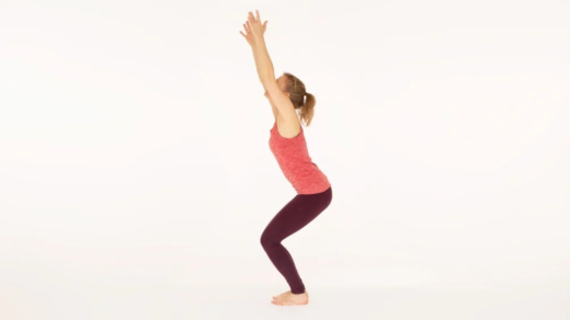 Premium Photo | On the top a woman is holding up her arms and displaying a  yoga pose