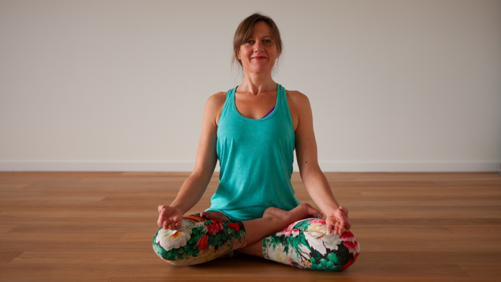 Francesca Giusti in Lotus pose