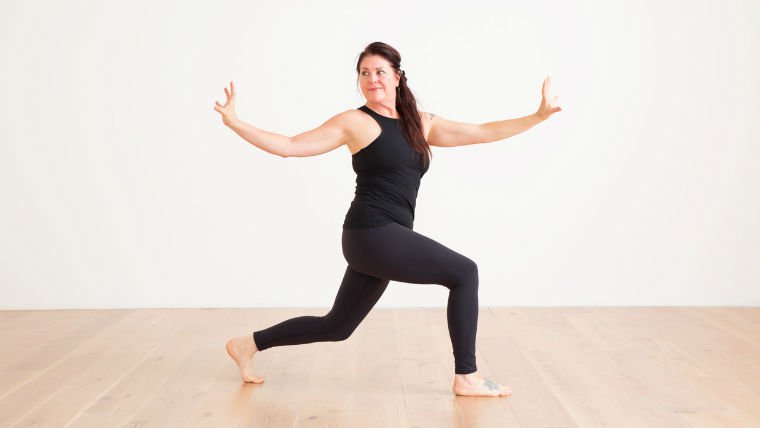 Julie Martin practising yoga