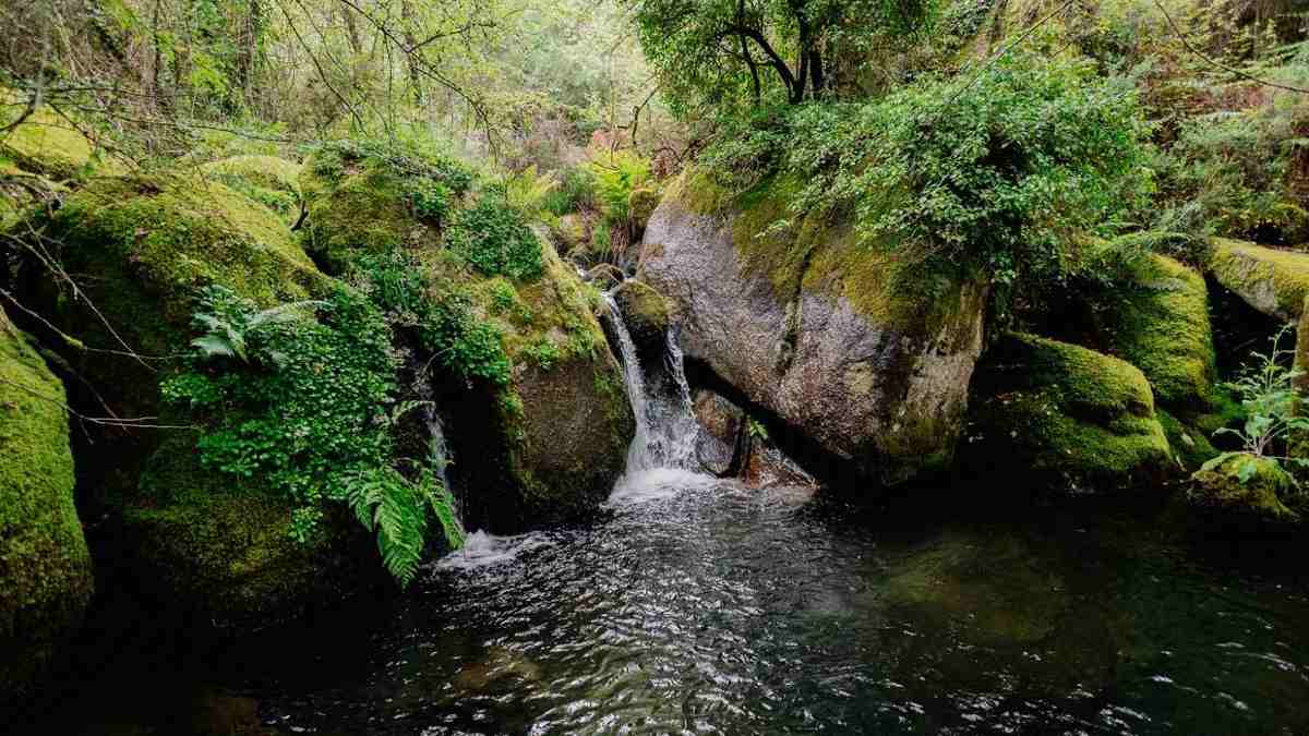 Waterfall at a Portugal retreat centre