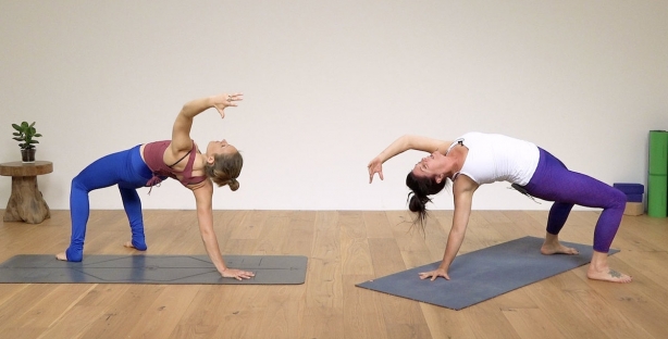 Forearm Wheel Pose with Stag Legs and Reverse Prayer Hands – Life is not a  feast of material possessions, but a practice of the soul. ... | Instagram