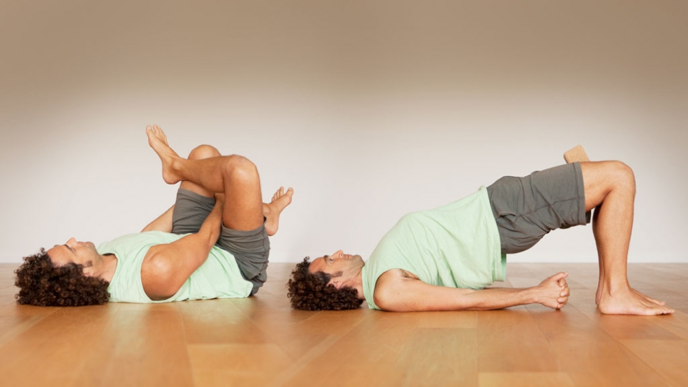 Two women doing yoga poses in a room PowerPoint Template, Backgrounds &  Google Slides - ID 0000320885 - SmileTemplates.com