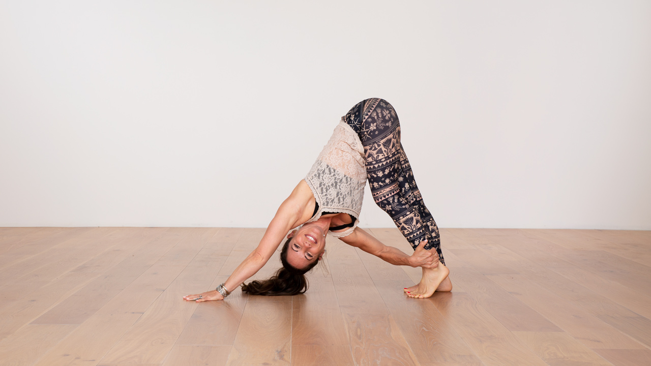 Anna Sugarman practising yoga