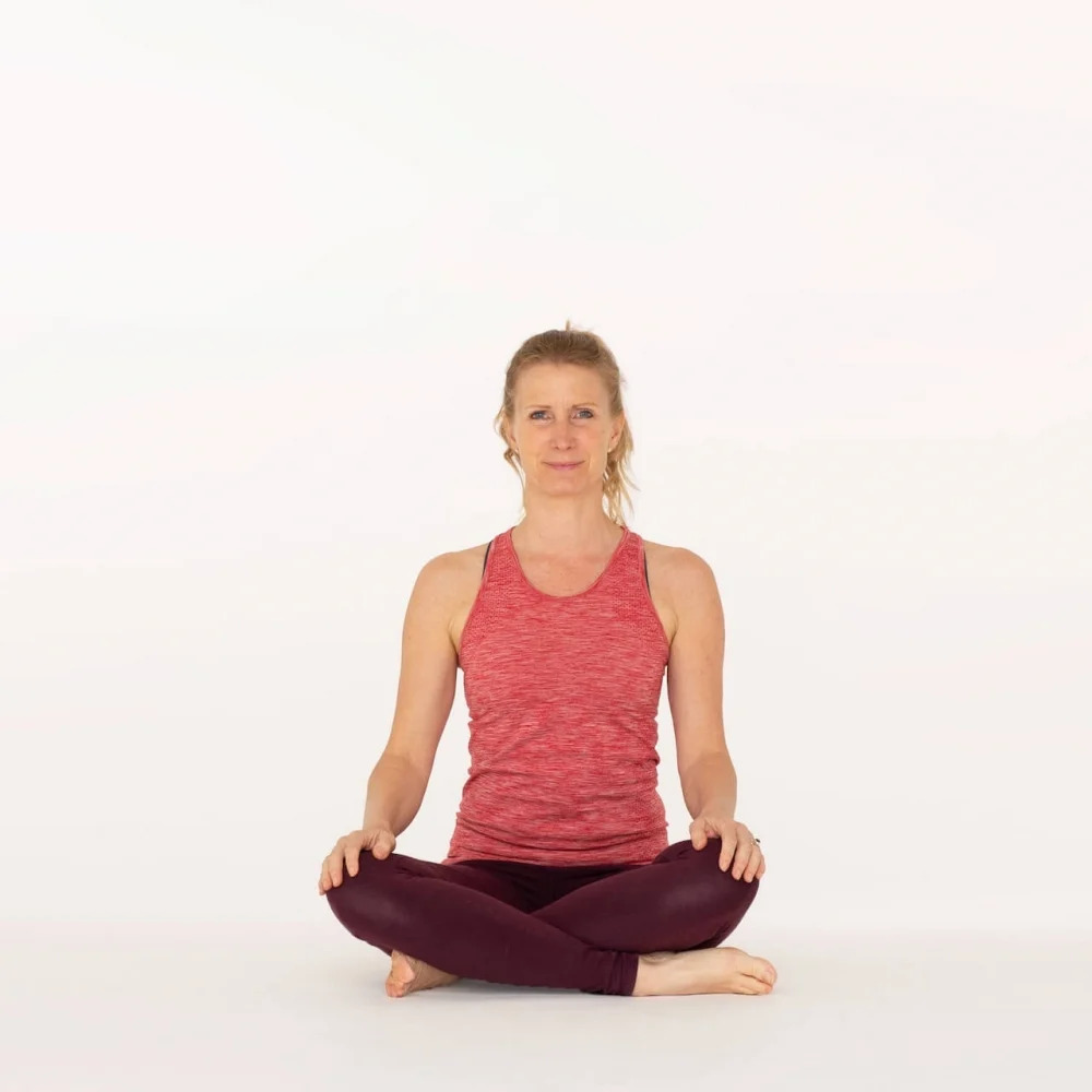 Sporty Woman Sitting Cross-legged in Lotus Pose in Bright Room Stock Image  - Image of beautiful, calm: 196133781