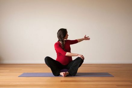 pregnancy yoga seated twist