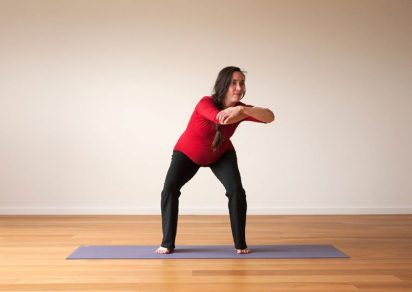 chair pose twist pregnancy yoga