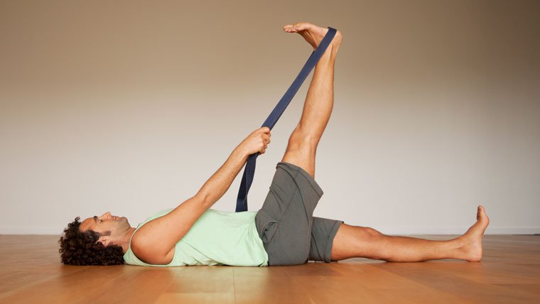 Hamstring stretch with belt